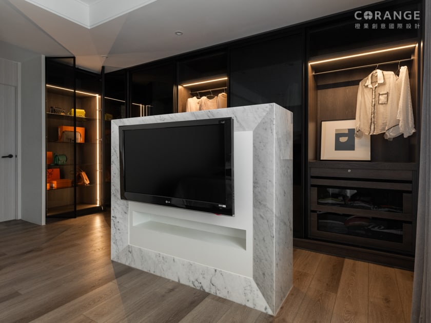 臥室電視牆設計作品 | 電視牆 材質  | 大理石電視牆裝潢案例